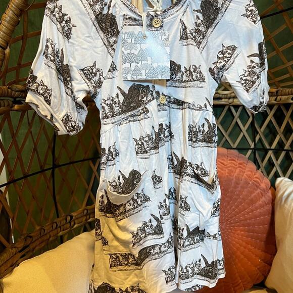 NWT Kate Quinn Henley Bubble Dress Bunny Family Bamboo 18-24m - Picture 3 of 5